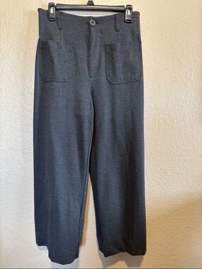 LC Lauren Conrad Wildflower High-Waist Charcoal Wide-Leg Cropped Pants Size 10